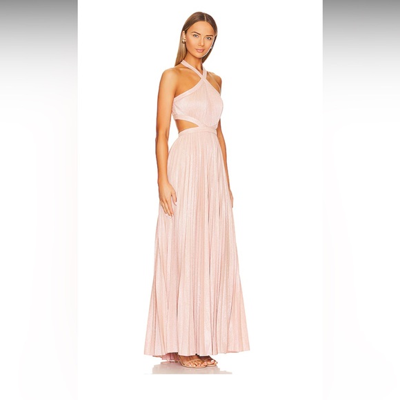 BCBMAXAZRIA Metallic Evening Gown in Bare Pink brand new with tag - Picture 3 of 7